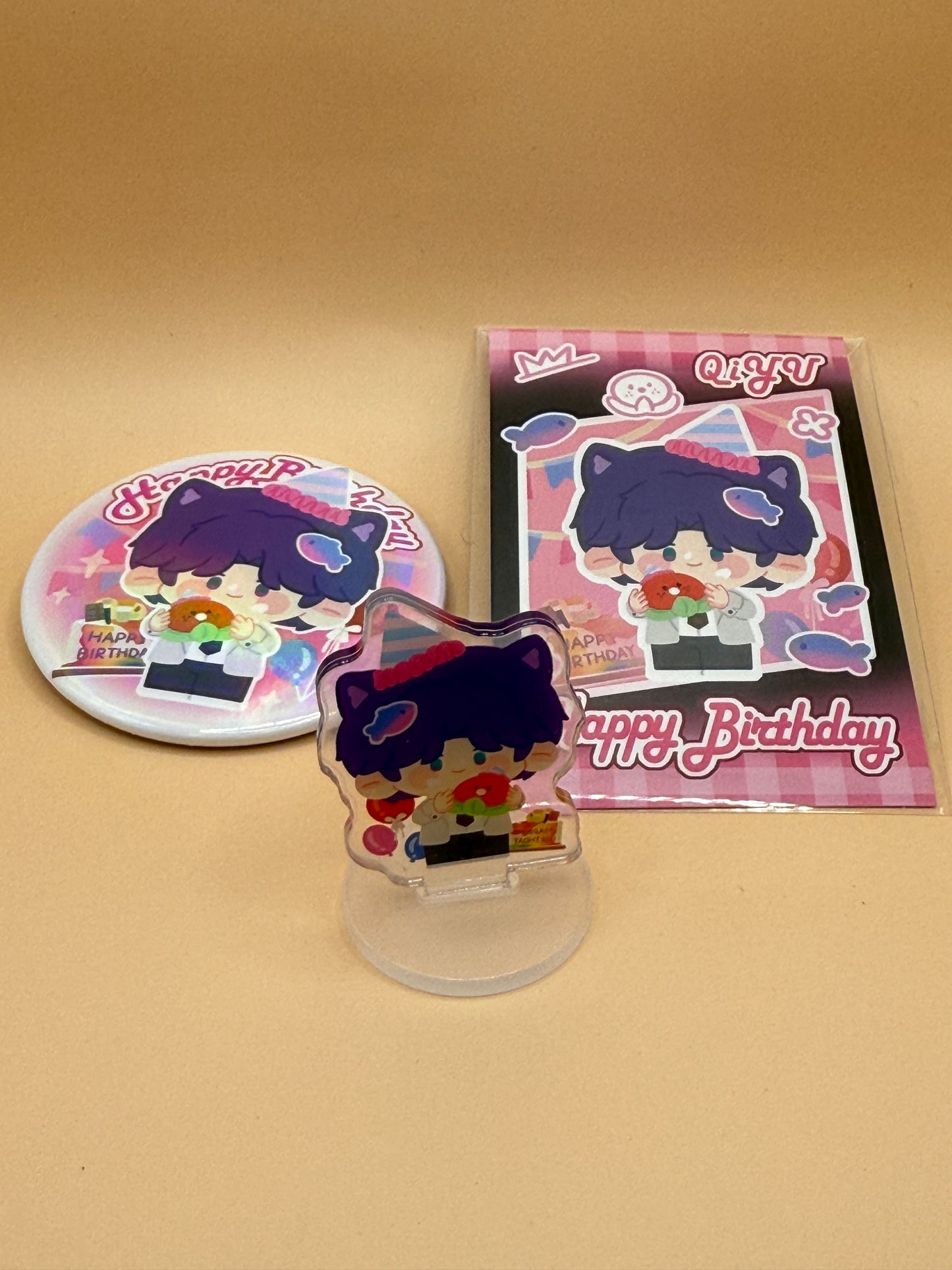 Love and Deepspace Rafayel | Xavier Happy Birthday Button/Mini Stand/Card Set