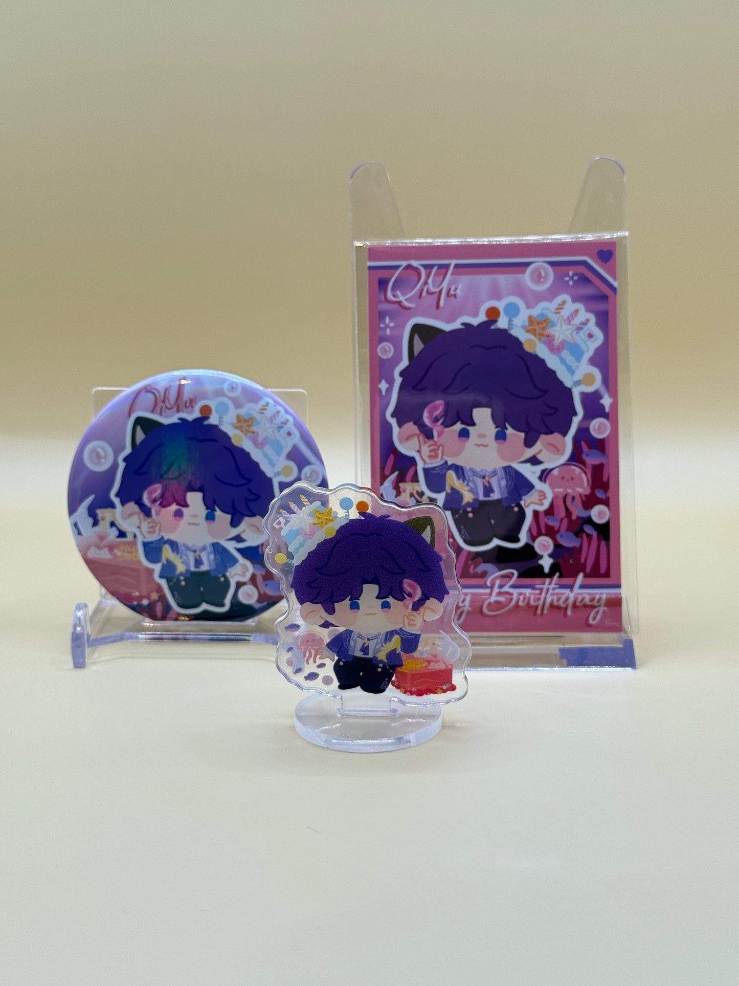 Love and Deepspace Rafayel | Xavier Happy Birthday Button/Mini Stand/Card Set